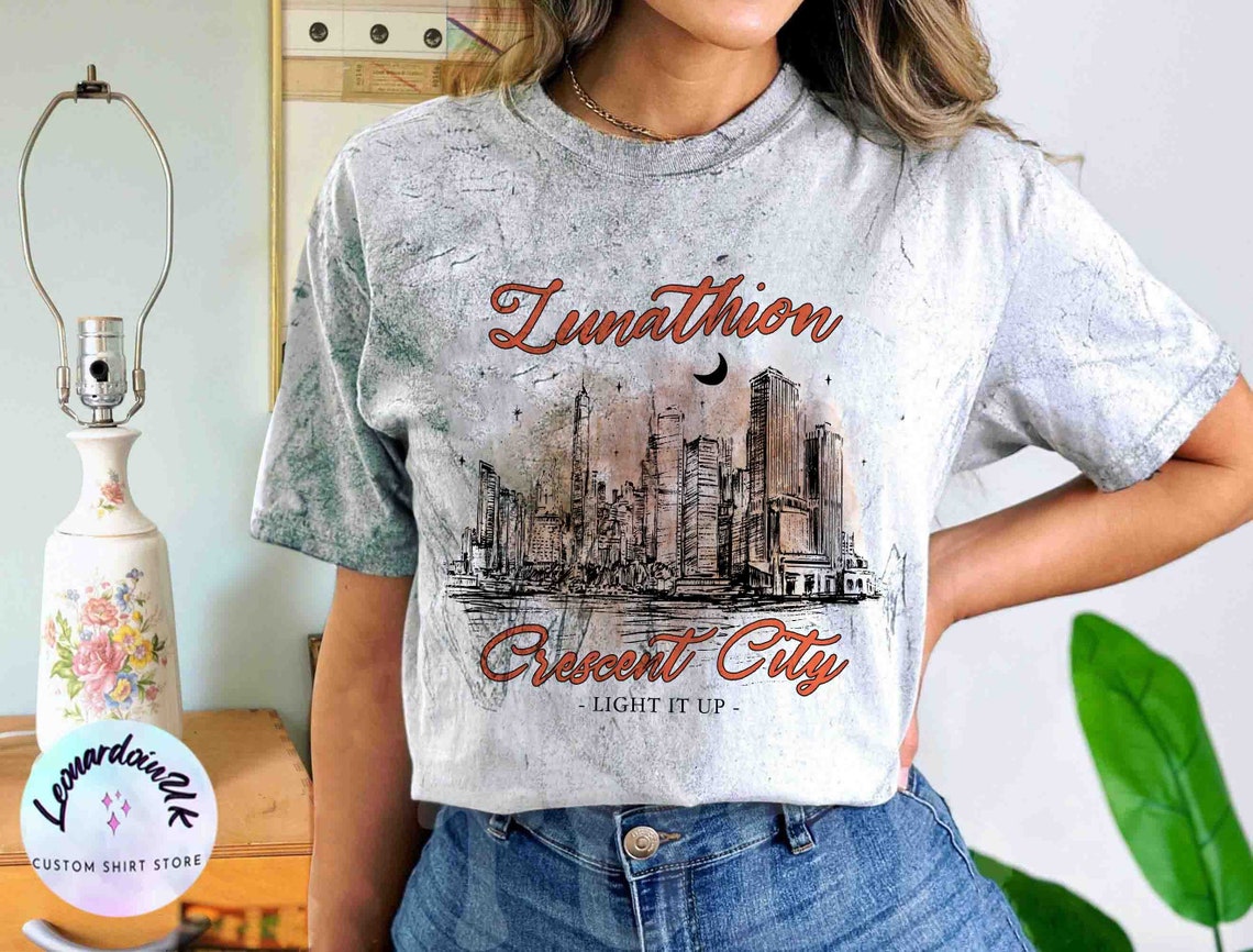 Lunathion Crescent City Comfort COLOR BLAST Shirt, Bryce Tattoo, Bryce Quinlan Merch, House of Earth and Blood, Crescent City Sjm Merch