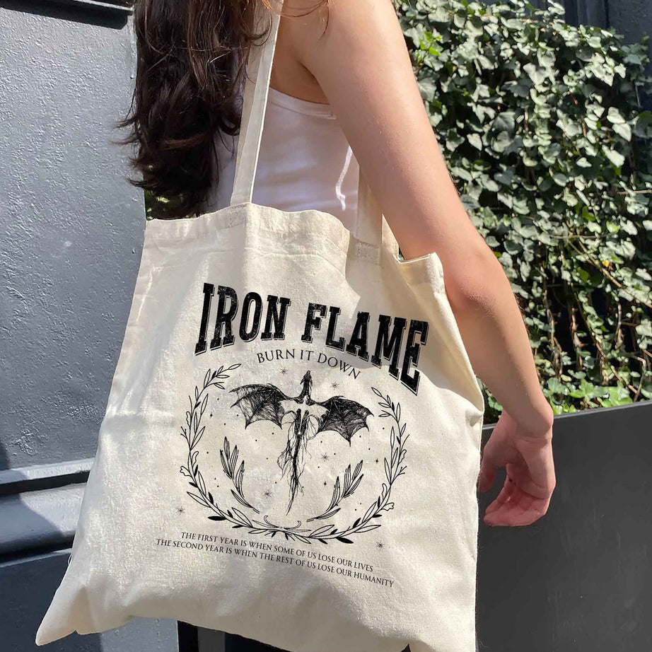 Iron Flame Tote Bag, Fourth Wing Tote Bag, Rebecca Yarros Bag, Dragon Rider Bag, Violt Sorrengail, Bookish Tote Bag, Basgiath War College