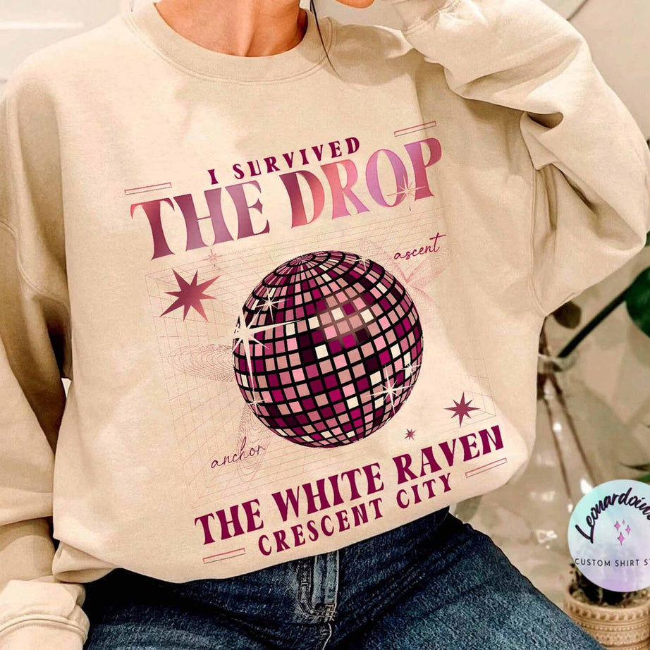 Crescent City Fan Sweatshirt, I Survived the Drop Shirt, SJM Booktok Merch, the White Raven, House of Earth and Blood