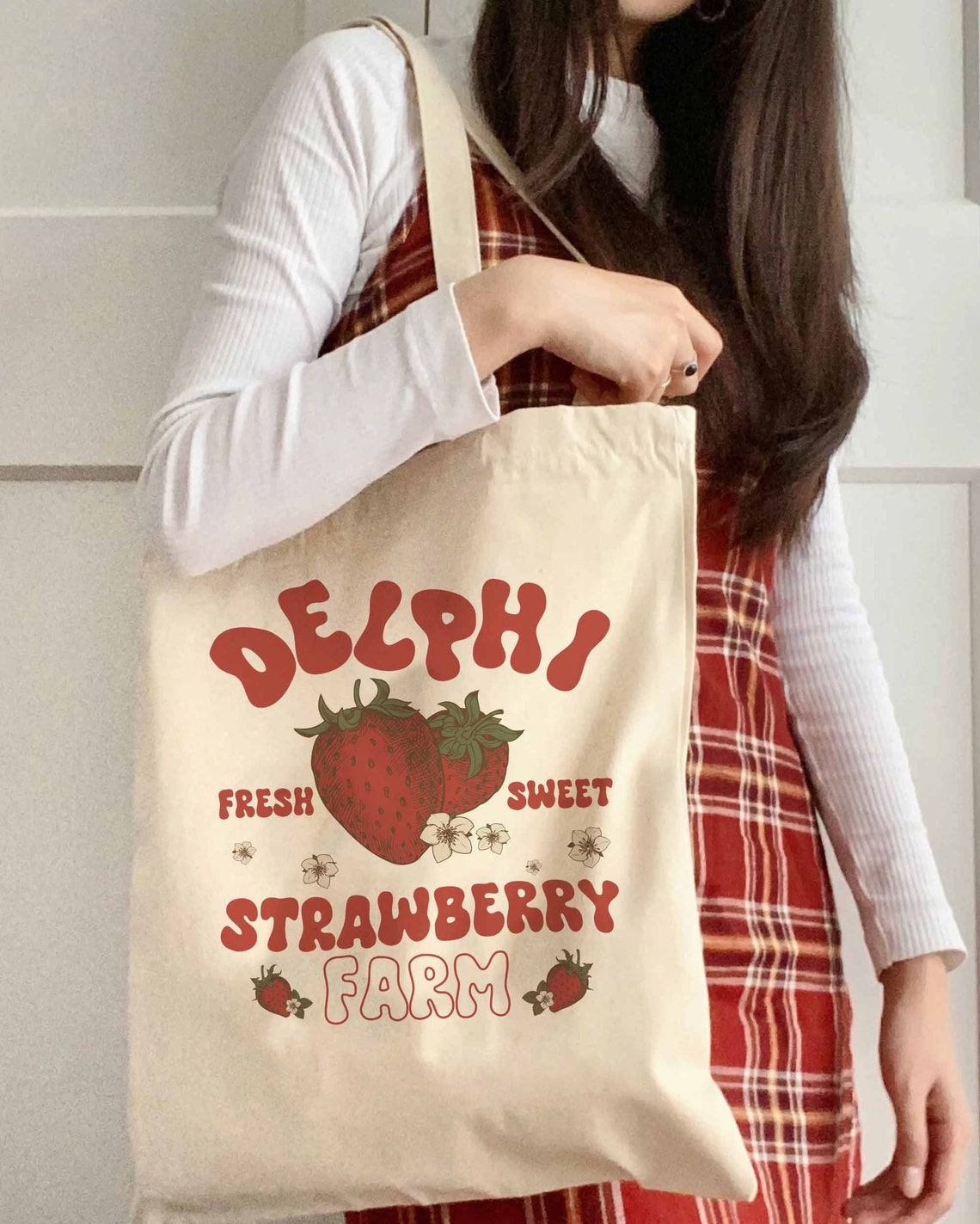 Delphi Strawberry Farms Tote Bag, Percy Jackson the Olympians Tote Bag, Bookish Tote Bag, Book Lover Tote Bag Bookworm
