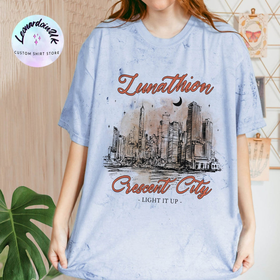 Lunathion Crescent City Comfort COLOR BLAST Shirt, Bryce Tattoo, Bryce Quinlan Merch, House of Earth and Blood, Crescent City Sjm Merch
