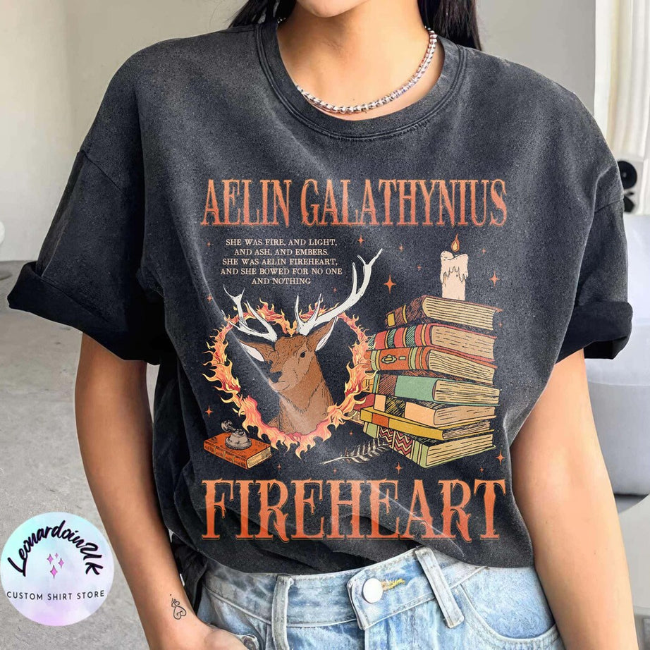Throne of Glass Comfort Color Shirt, Aelin Galathynius Shirts, Fireheart Aelin T Shirt, Kingsflame the Thirteen, Gift for Book Lover
