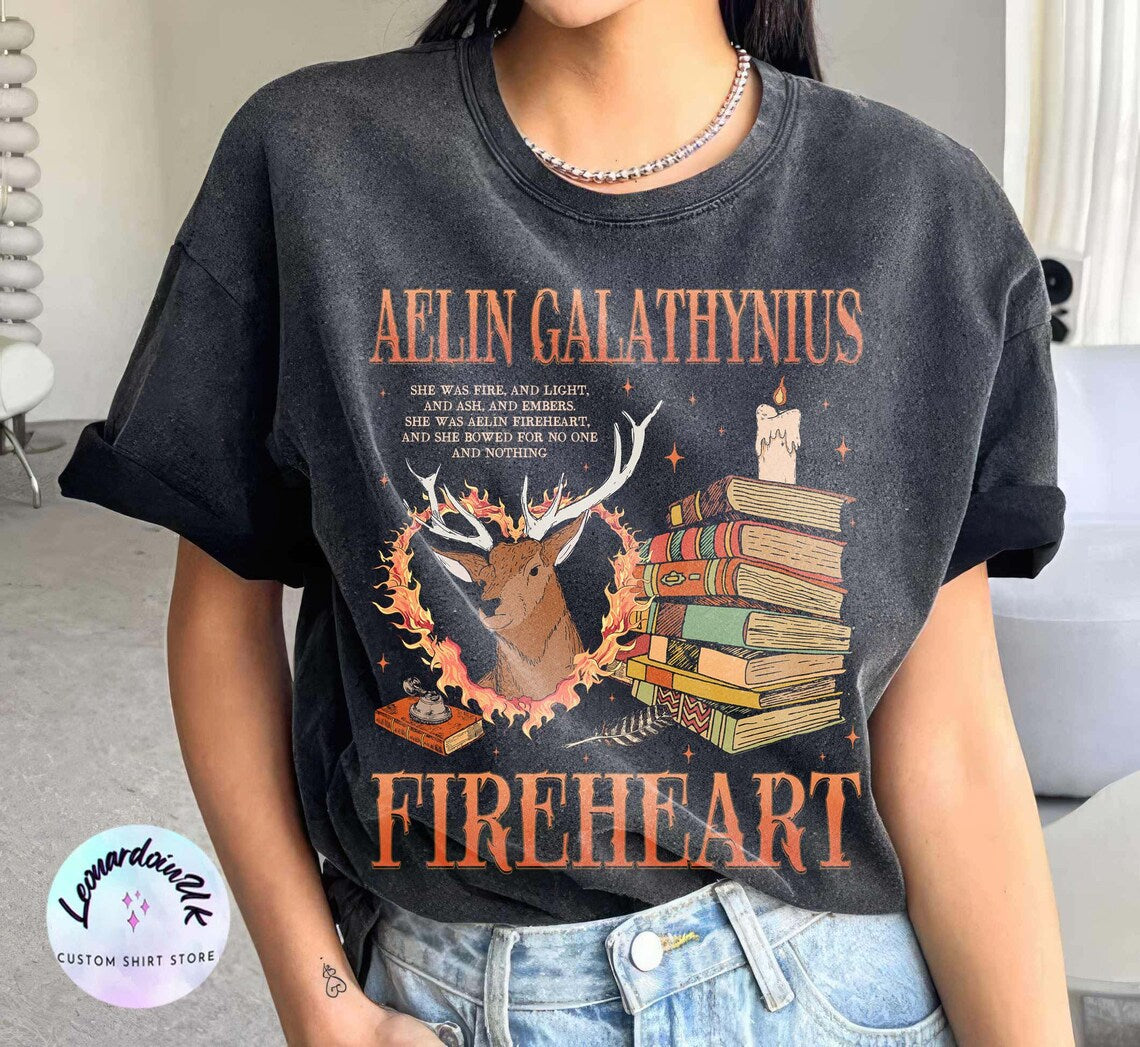 Throne of Glass Comfort Color Shirt, Aelin Galathynius Shirts, Fireheart Aelin T Shirt, Kingsflame the Thirteen, Gift for Book Lover
