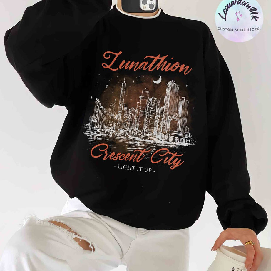 Lunathion Crescent City Sweatshirt, Bryce Tattoo, Bryce Quinlan Merch, Crescent City Sjm Merch, House of Earth and Blood