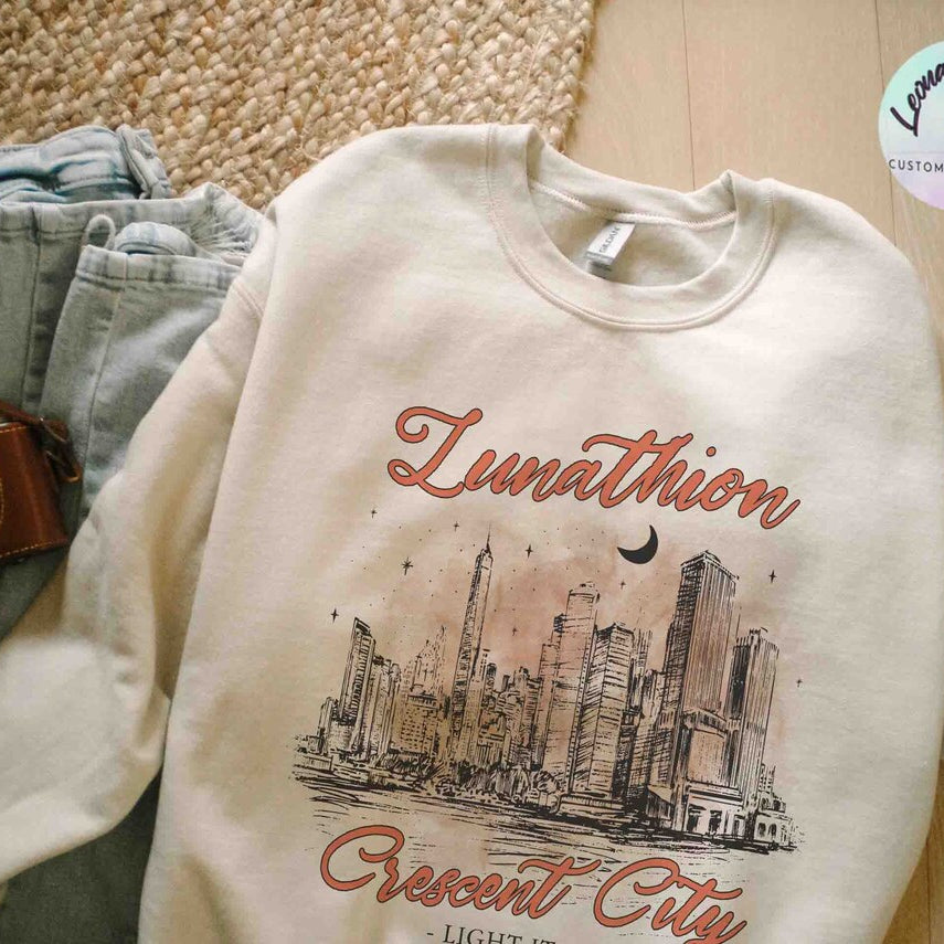 Lunathion Crescent City Sweatshirt, Bryce Tattoo, Bryce Quinlan Merch, Crescent City Sjm Merch, House of Earth and Blood