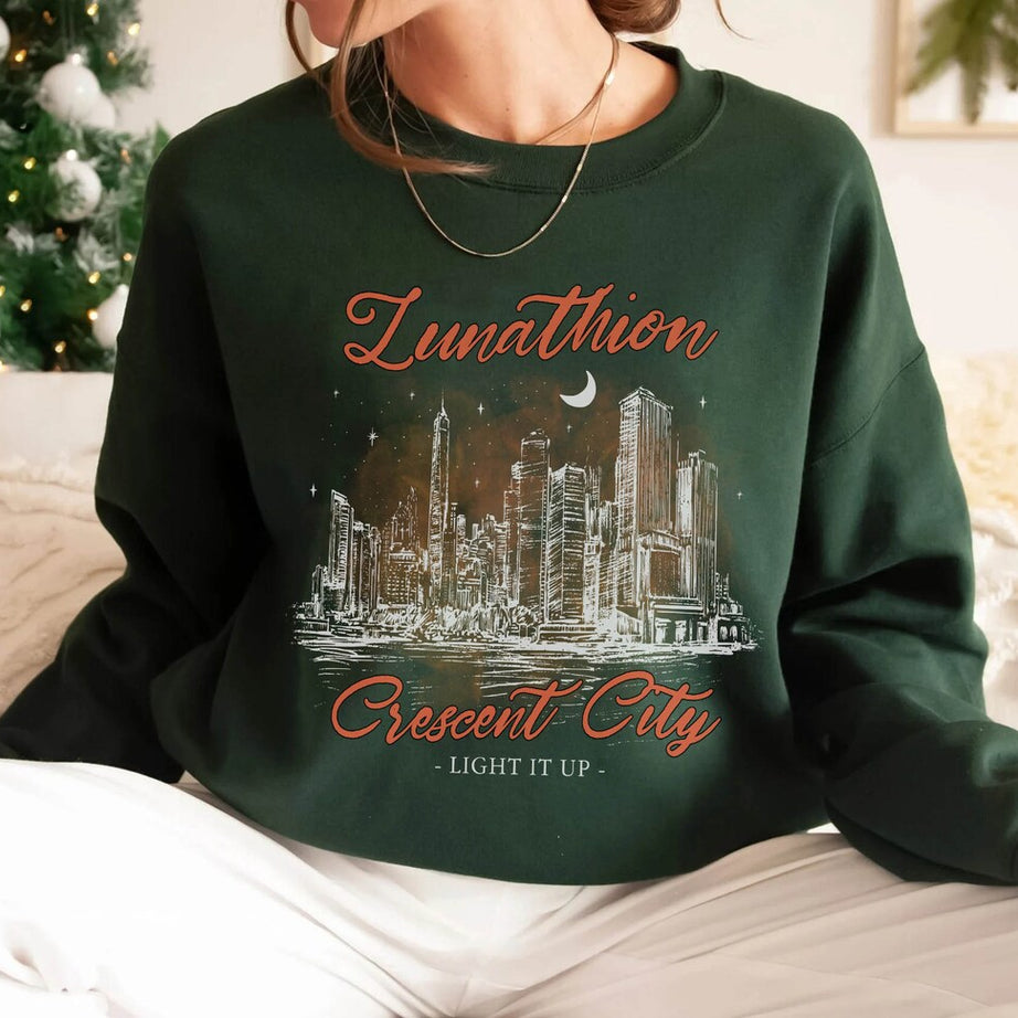 Lunathion Crescent City Sweatshirt, Bryce Tattoo, Bryce Quinlan Merch, Crescent City Sjm Merch, House of Earth and Blood