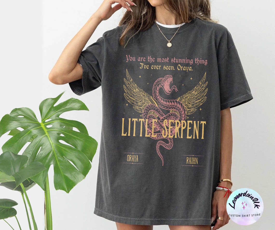 Oraya Little Serpent Comfort Color Shirt, the Serpent and the Wings of Night Reading Tshirt, Official Carissa Broadbent Merch