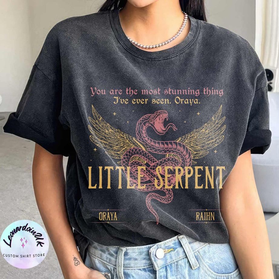 Oraya Little Serpent Comfort Color Shirt, the Serpent and the Wings of Night Reading Tshirt, Official Carissa Broadbent Merch