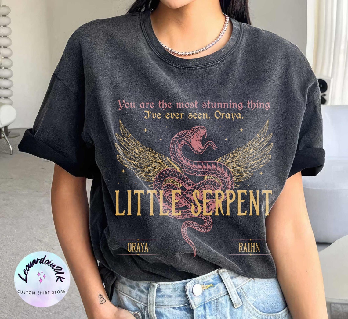 Oraya Little Serpent Comfort Color Shirt, the Serpent and the Wings of Night Reading Tshirt, Official Carissa Broadbent Merch