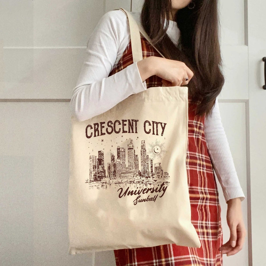 Crescent City University Tote Bag, Official Sarah J. Maas Merch, Gift for Book Lovers