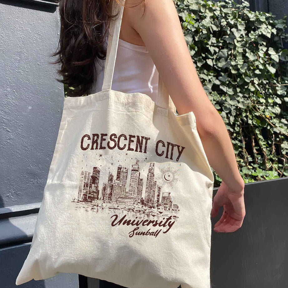 Crescent City University Tote Bag, Official Sarah J. Maas Merch, Gift for Book Lovers