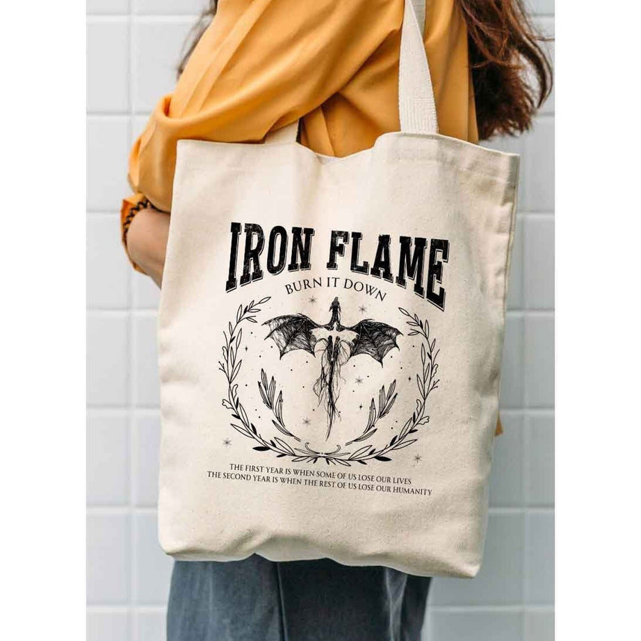 Iron Flame Tote Bag, Fourth Wing Tote Bag, Rebecca Yarros Bag, Dragon Rider Bag, Violt Sorrengail, Bookish Tote Bag, Basgiath War College