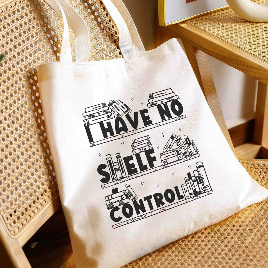 I Have No Shelf Control Tote Bag, Abibliophobia Tote Bag, Bookish Gift, Book Lover Gift, Book Tote Bag, Book Lover Tote Bag, Bookworm Bag
