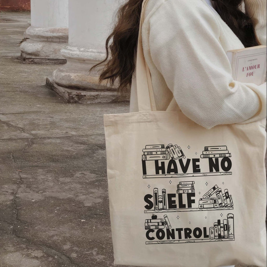 I Have No Shelf Control Tote Bag, Abibliophobia Tote Bag, Bookish Gift, Book Lover Gift, Book Tote Bag, Book Lover Tote Bag, Bookworm Bag