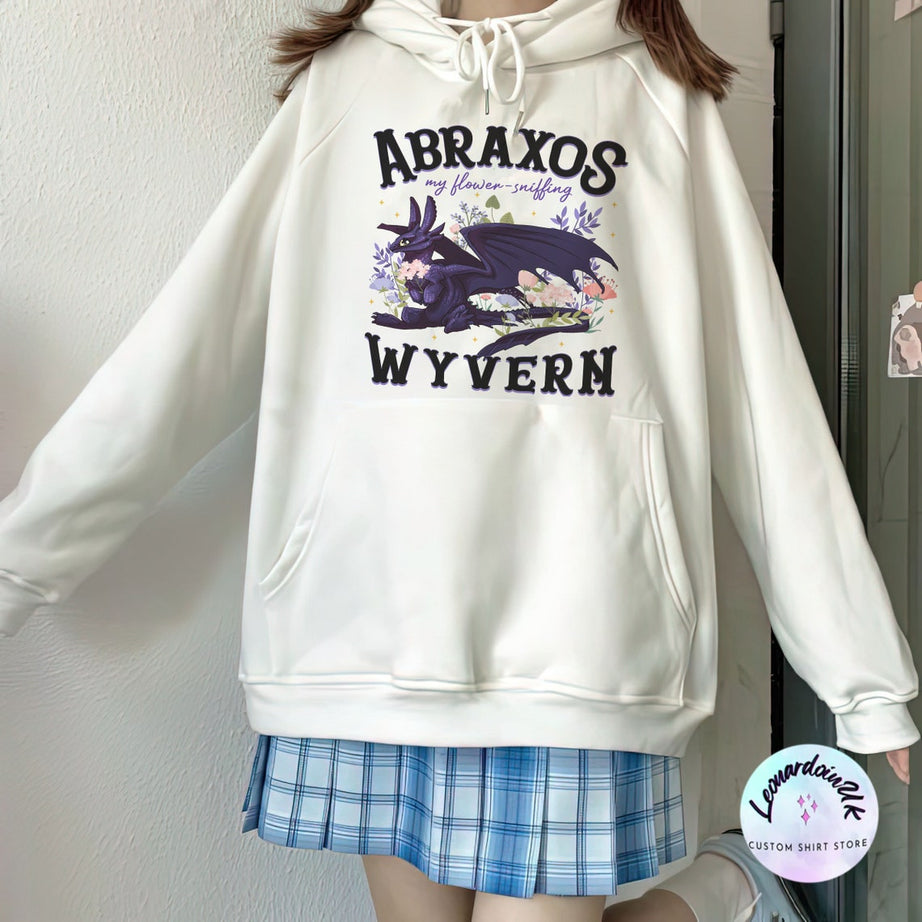 Abraxos Throne of Glass Hoodie, Flower Sniffing Wyvern, Sarah J Maas, Abraxos Shirt