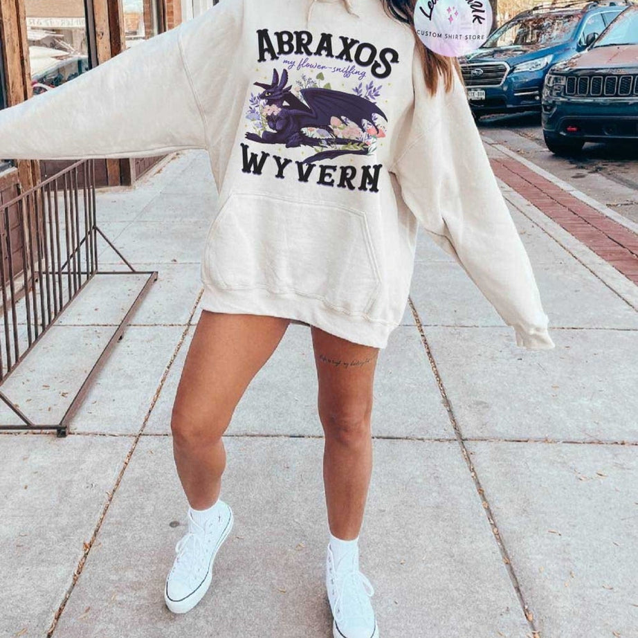 Abraxos Throne of Glass Hoodie, Flower Sniffing Wyvern, Sarah J Maas, Abraxos Shirt