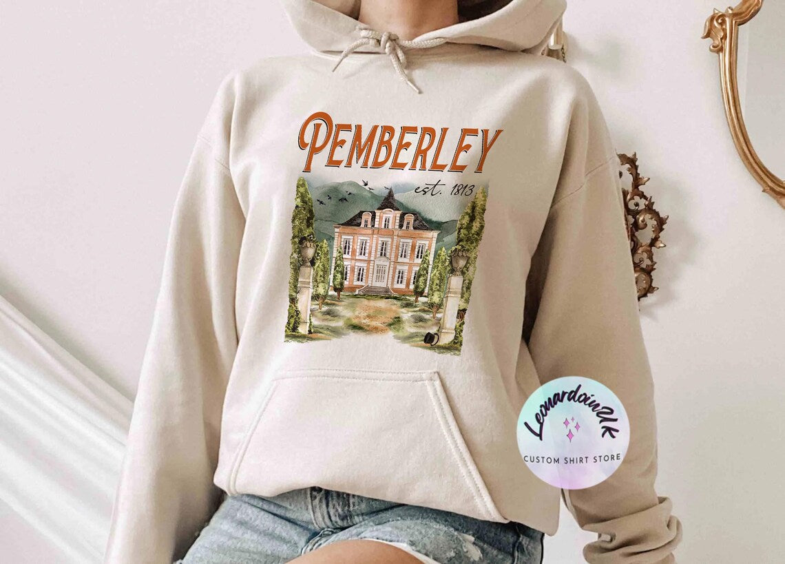 Pemberley Hoodie, Pride and Prejudice Shirt, Jane Austen Shirt, Bookworm Shirt, Book Lover Gifts, Literary Shirt