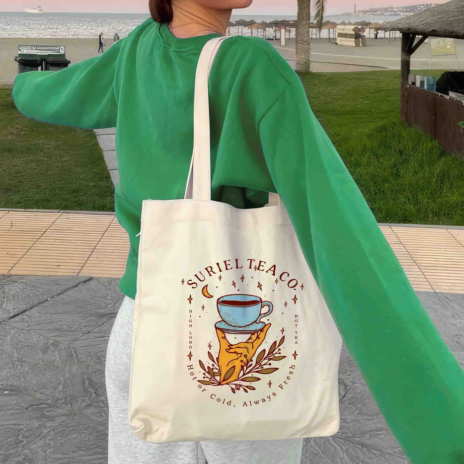 Suriel Tea Co Tote Bag, Acotar Tote Bag, Bookish Tote Bag, Sarah J Maas,a Court of Thorns and Roses, Suriel Tea, Velaris Tote Bag, Velaris
