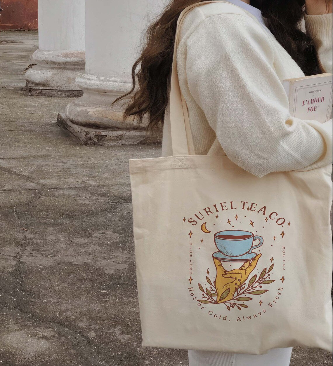 Suriel Tea Co Tote Bag, Acotar Tote Bag, Bookish Tote Bag, Sarah J Maas,a Court of Thorns and Roses, Suriel Tea, Velaris Tote Bag, Velaris