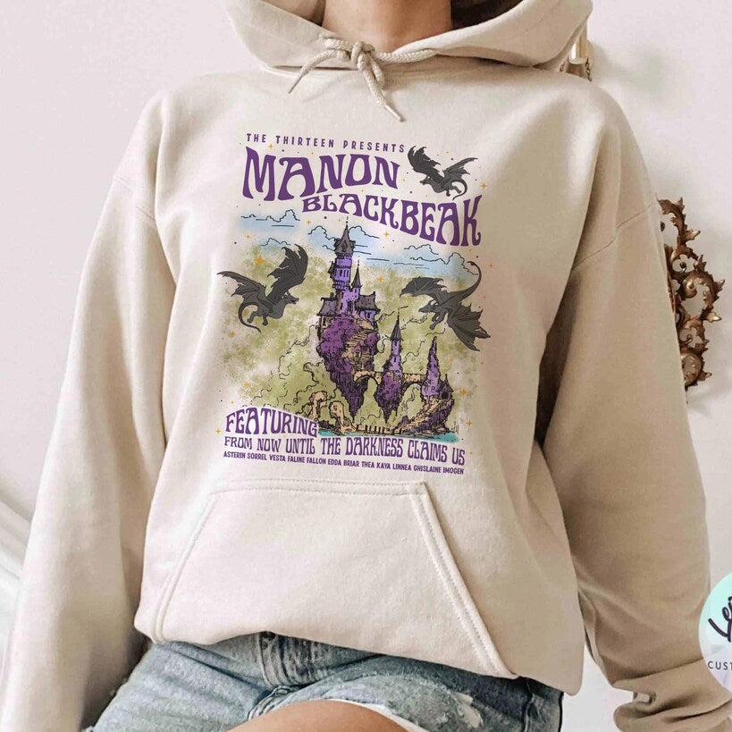 Manon Blackbeak Hoodie, Throne of Glass Shirt, Bookish Merch, Acotar Hoodie, Crescent City, Rhysand , Sarah J Maas Merch