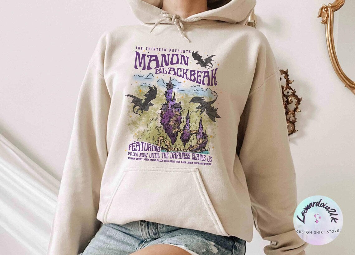 Manon Blackbeak Hoodie, Throne of Glass Shirt, Bookish Merch, Acotar Hoodie, Crescent City, Rhysand , Sarah J Maas Merch