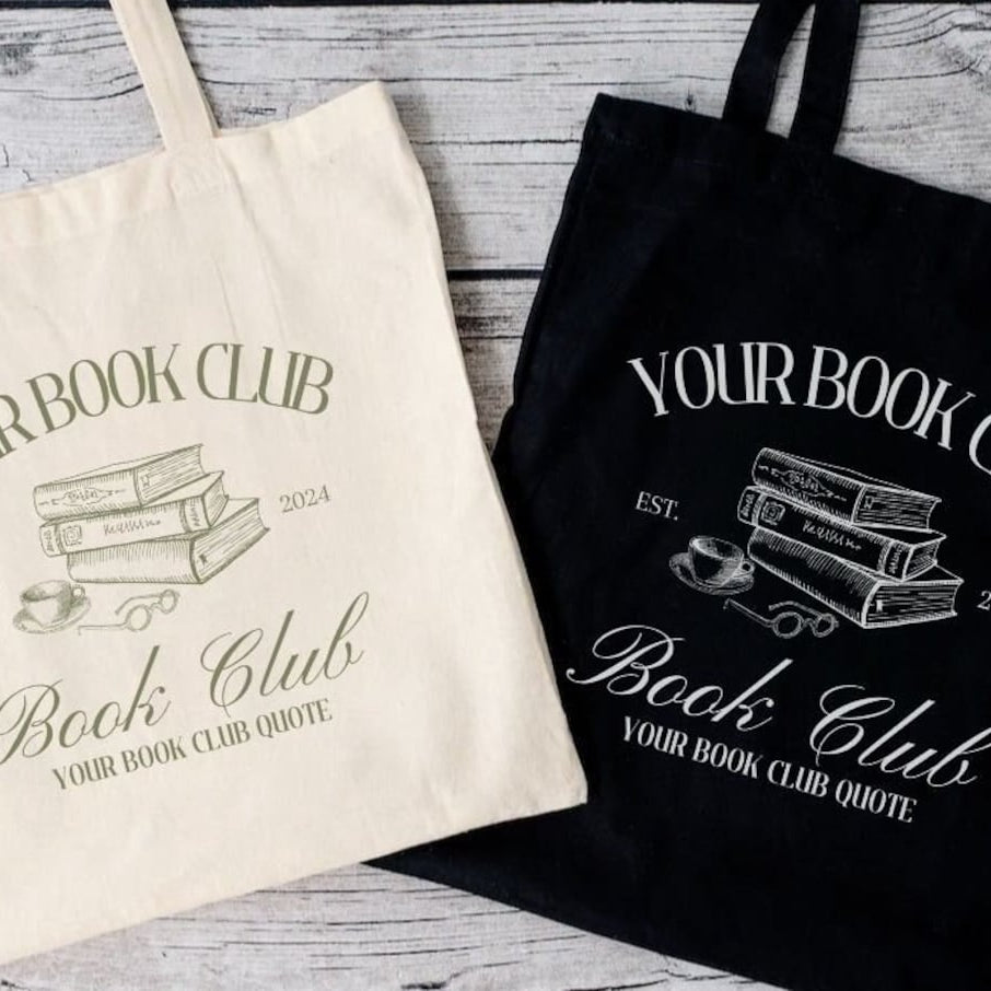 Custom Book Club Tote Bag, Custom Book Tote, Book Club Canvas Bag, Reading Club Bag, Custom Name Book Club, Bookish Tote, Librarian Tote