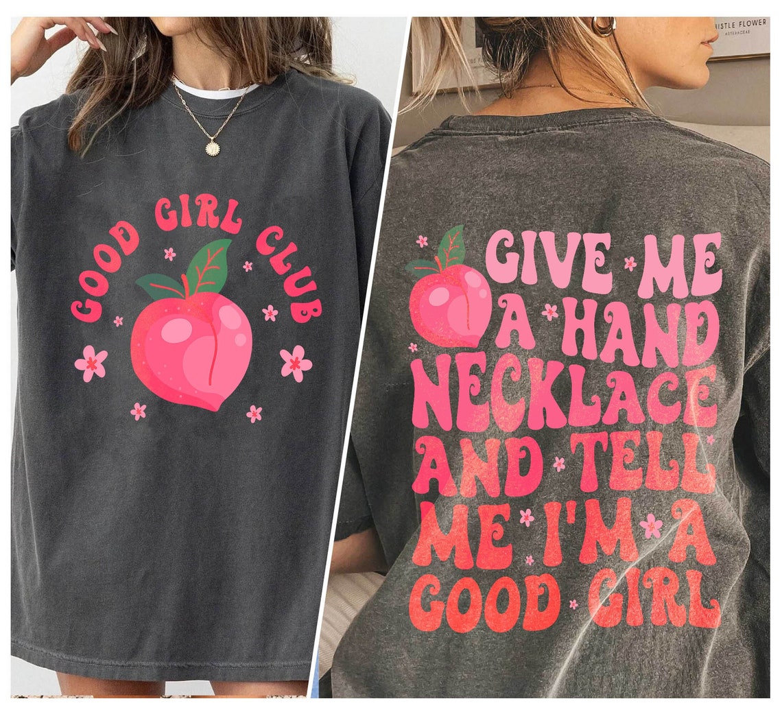 Give Me A Hand Necklace and Tell Me I'm A Good Girl Comfort Color Shirt, Bookish Gift, Book Lover Gift, Book, Spicy Romance, Bookish Shirt