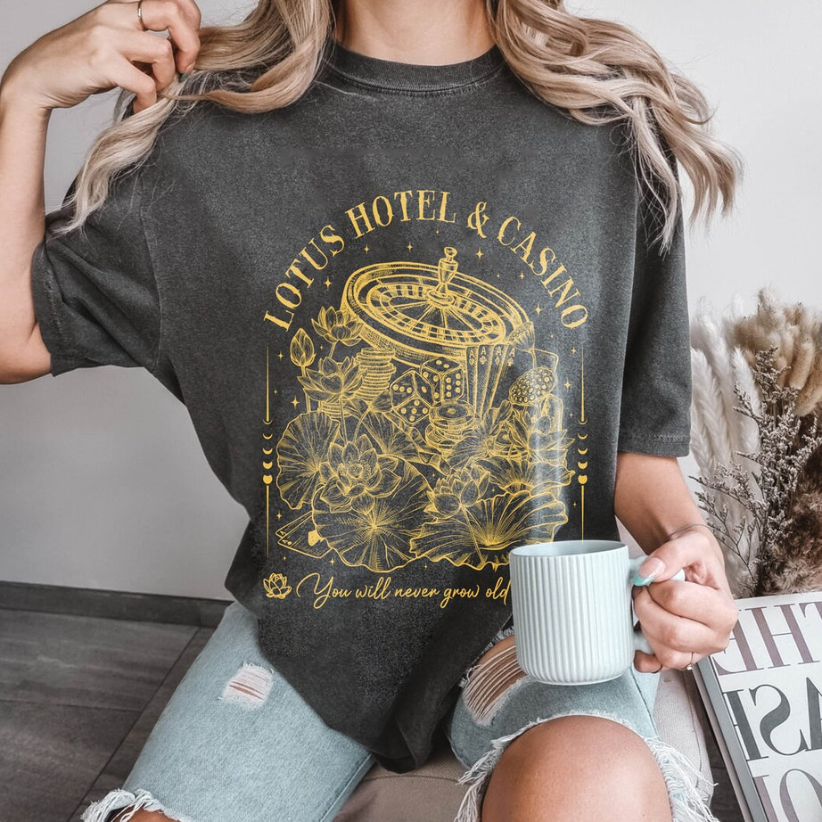 Lotus Hotel & Casino Comfort Color Shirt, Percy Jackson and the Olympians Shirt, Book Merch Clothes Gift for Her, Percy Jackson Quotes Shirt