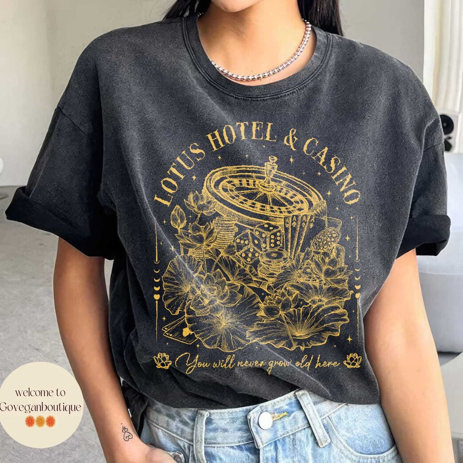 Lotus Hotel & Casino Comfort Color Shirt, Percy Jackson and the Olympians Shirt, Book Merch Clothes Gift for Her, Percy Jackson Quotes Shirt