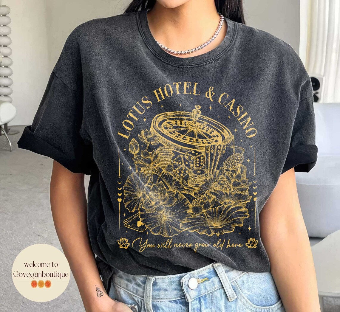 Lotus Hotel & Casino Comfort Color Shirt, Percy Jackson and the Olympians Shirt, Book Merch Clothes Gift for Her, Percy Jackson Quotes Shirt
