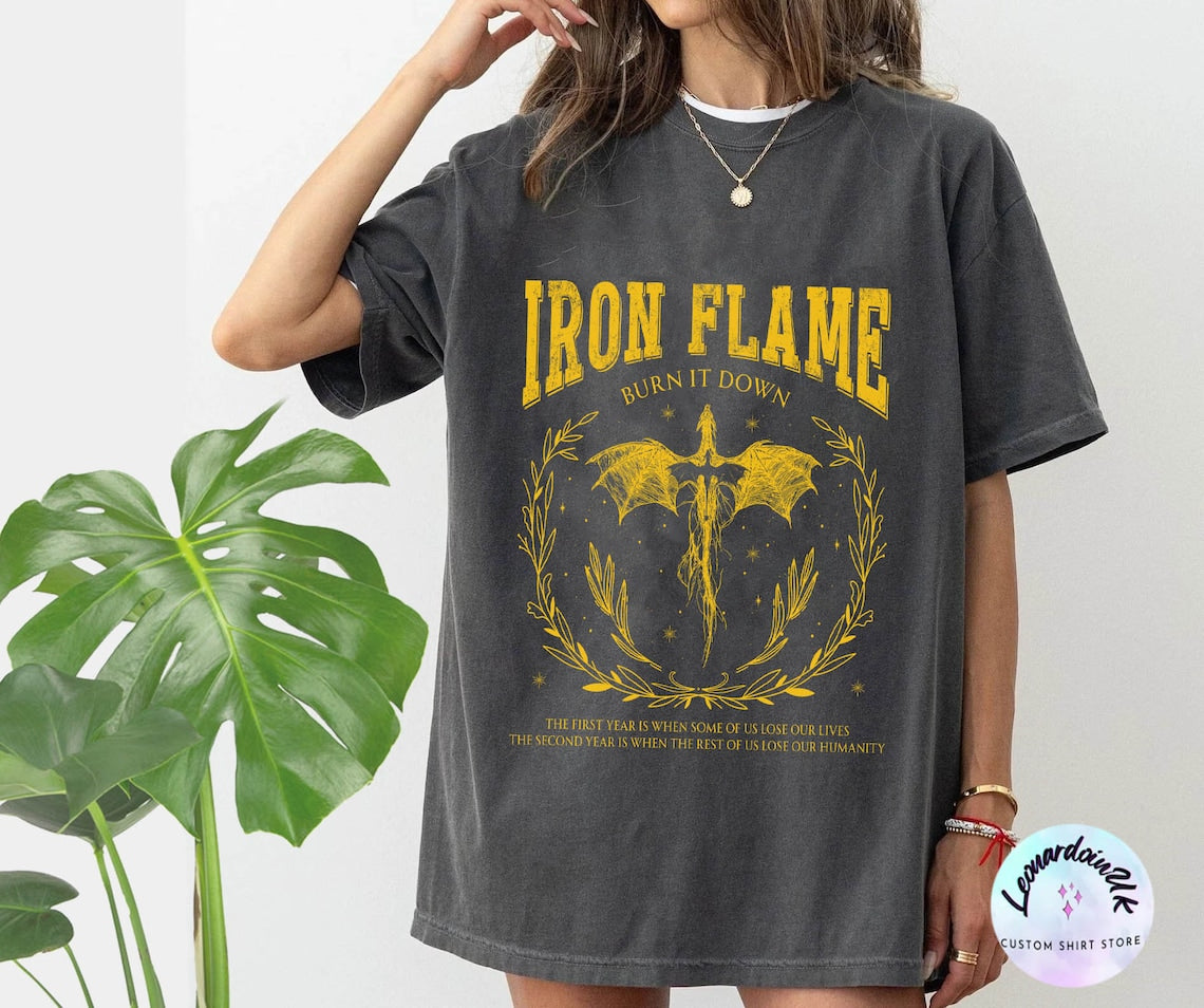 Iron Flame Comfort Color Shirt, Fourth Wing Shirt, Rebecca Yarros Shirt, Dragon Rider Shirt, Violt Sorrengail, Bookish, Basgiath War College