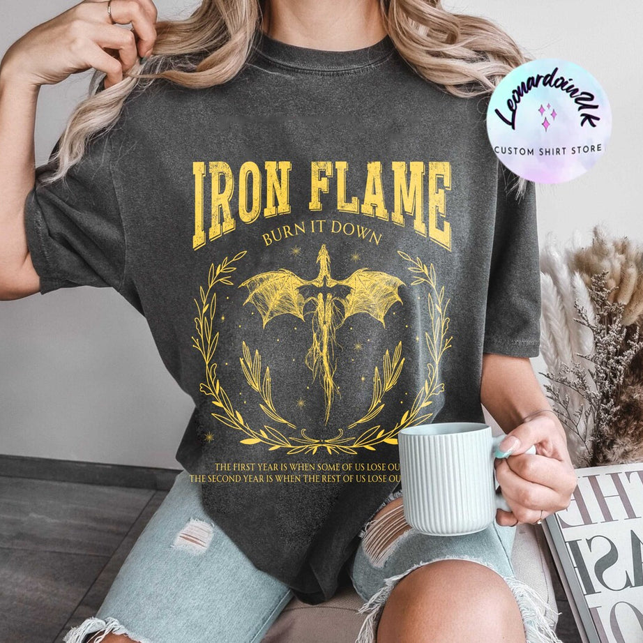 Iron Flame Comfort Color Shirt, Fourth Wing Shirt, Rebecca Yarros Shirt, Dragon Rider Shirt, Violt Sorrengail, Bookish, Basgiath War College