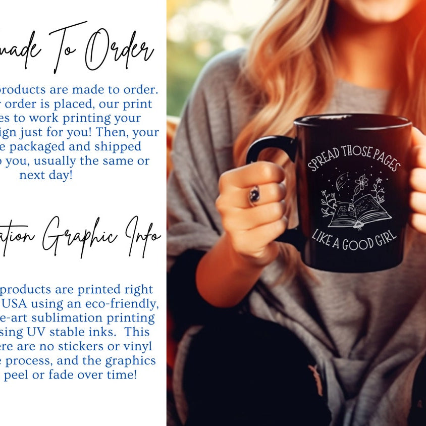 Smut Readers Mug, Funny Reading Mug, Novelty Mug, Spicy Book Mug, Smut Reader Gift, Spicy Reader Gift, Gag Gift for Her, Spread Those Pages