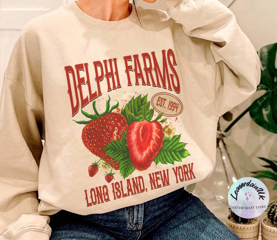 Delphi PJO Sweatshirt, Delphi Strawberry Farms Sweater, , Percy Jackson Merch, Cottage Core, Percy Jackson Sweatshirt, Delphi Farm