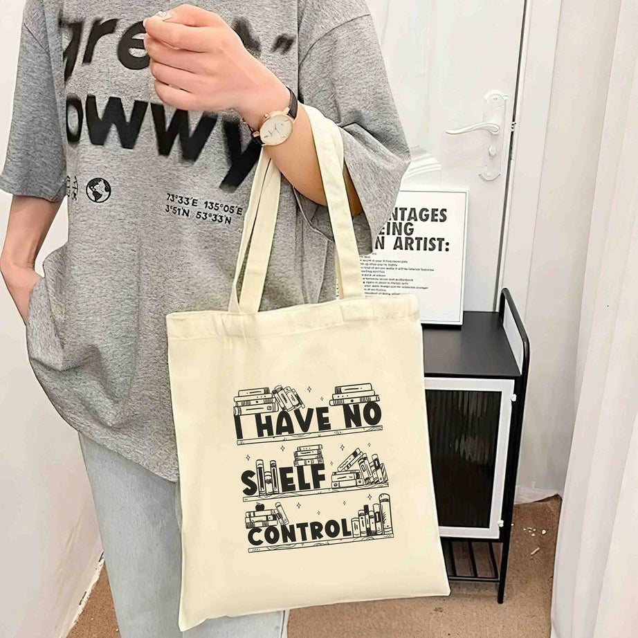 I Have No Shelf Control Tote Bag, Abibliophobia Tote Bag, Bookish Gift, Book Lover Gift, Book Tote Bag, Book Lover Tote Bag, Bookworm Bag