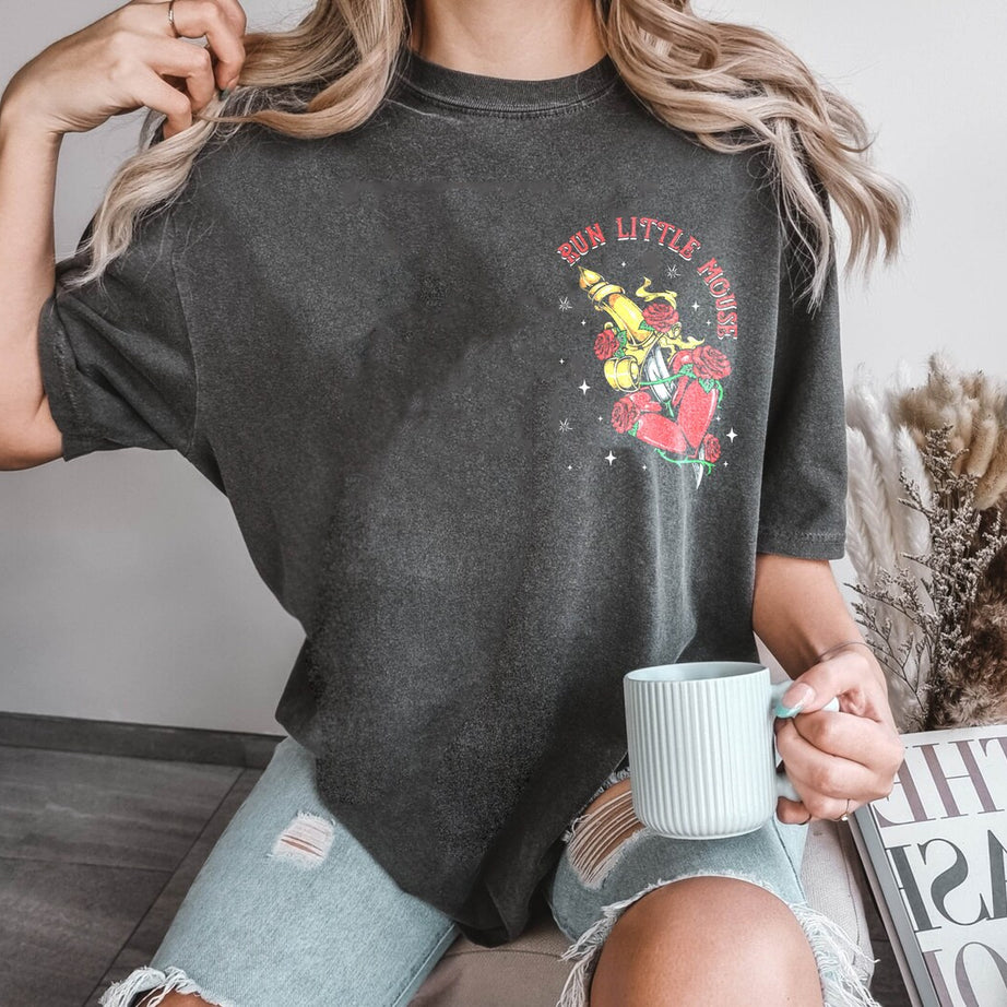 Run Little Mouse Comfort Color Shirt, Haunting Adeline Shirt, Dark Romance Merch, Smut Reader, Women's Book Lover Gift, Rose Skeleton Shirt
