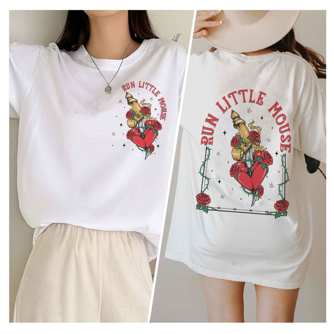 Run Little Mouse Comfort Color Shirt, Haunting Adeline Shirt, Dark Romance Merch, Smut Reader, Women's Book Lover Gift, Rose Skeleton Shirt