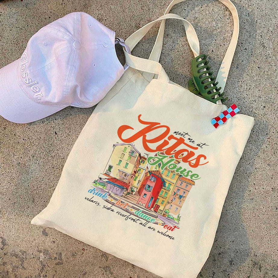 Rita's Bar Acotar Tote Bag, Velaris Night Court Licensed SJM Merch SJM Universe Feyre Nesta Cassian Rhysand Morrigan Merch, ACOTAR