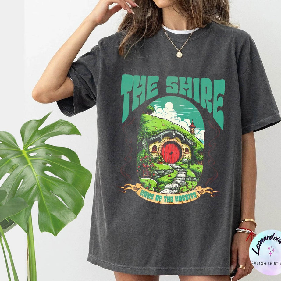 The Shire Shirt, Distressed Fantasy Merch, Tolkien Aragorn Frodo Baggins Elven Elrond the Fellowship Bookish Shirt, Hobbit Shirt