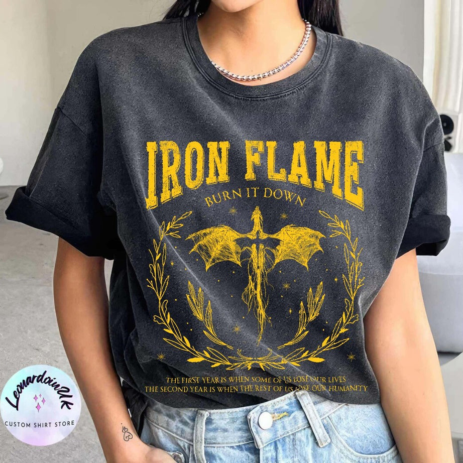 Iron Flame Comfort Color Shirt, Fourth Wing Shirt, Rebecca Yarros Shirt, Dragon Rider Shirt, Violt Sorrengail, Bookish, Basgiath War College