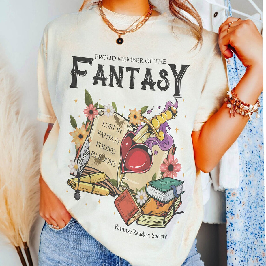 Fantasy Readers Society Comfort Color Shirt, Bookish Shirt, Romance Readers, Reading Shirt, Gift for Book Lovers, Bookish Gift