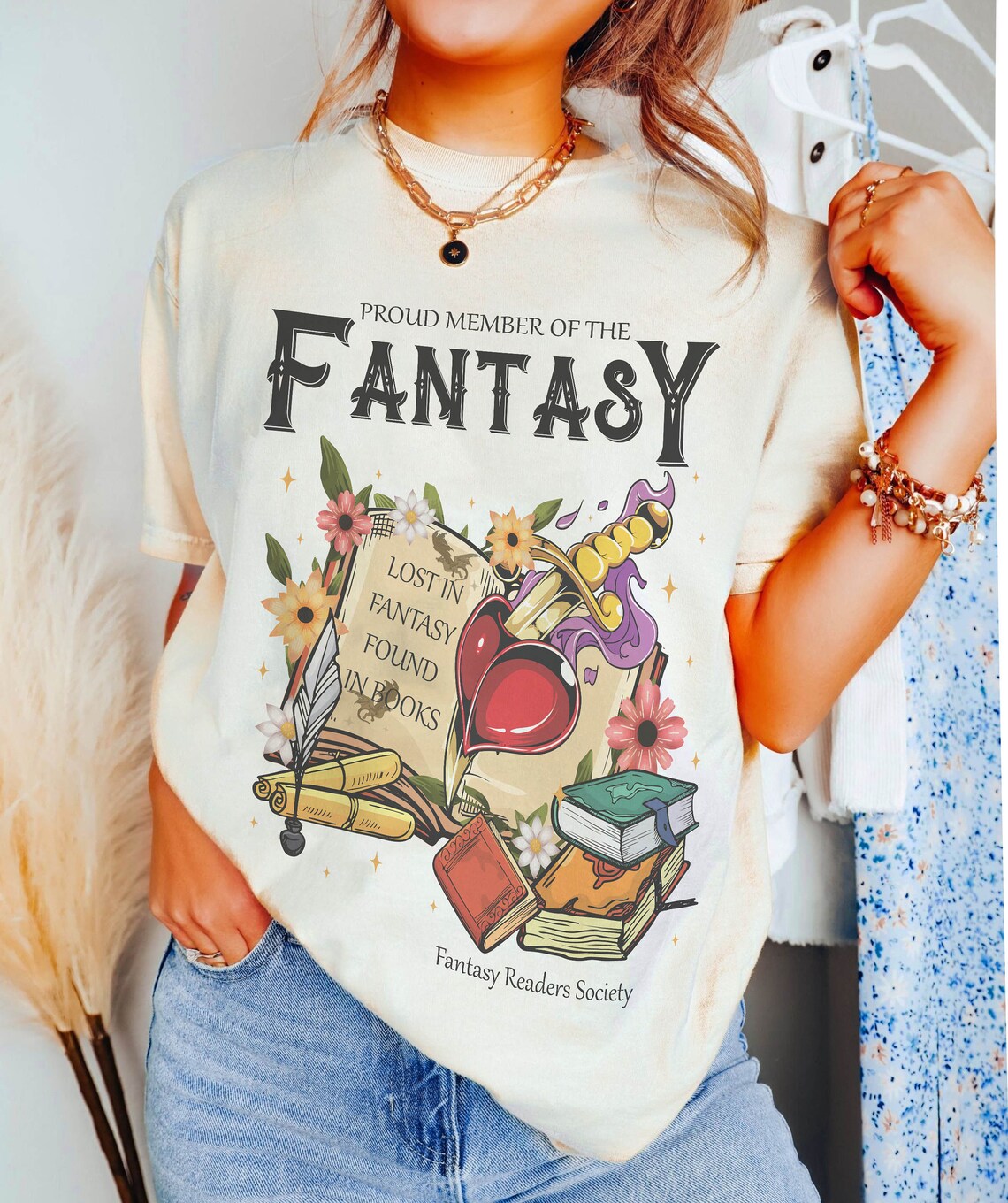 Fantasy Readers Society Comfort Color Shirt, Bookish Shirt, Romance Readers, Reading Shirt, Gift for Book Lovers, Bookish Gift