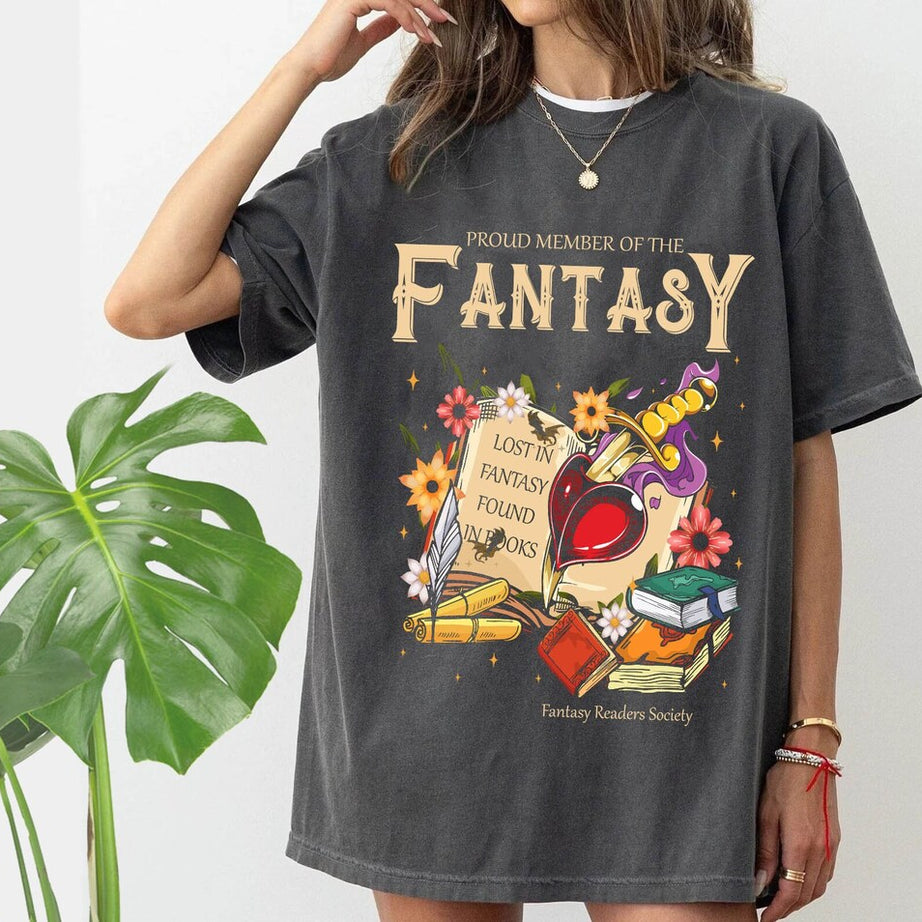 Fantasy Readers Society Comfort Color Shirt, Bookish Shirt, Romance Readers, Reading Shirt, Gift for Book Lovers, Bookish Gift