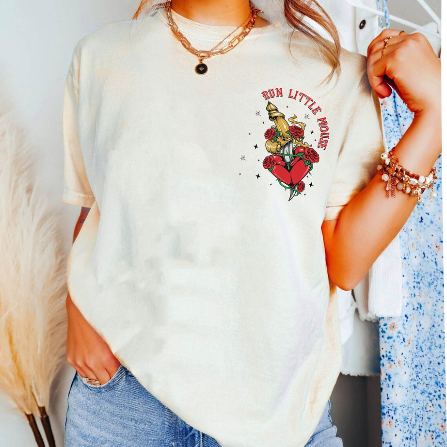 Run Little Mouse Comfort Color Shirt, Haunting Adeline Shirt, Dark Romance Merch, Smut Reader, Women's Book Lover Gift, Rose Skeleton Shirt