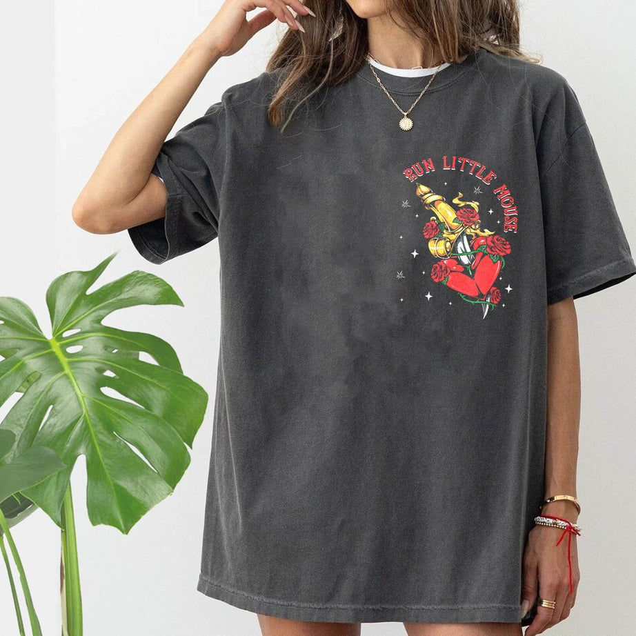 Run Little Mouse Comfort Color Shirt, Haunting Adeline Shirt, Dark Romance Merch, Smut Reader, Women's Book Lover Gift, Rose Skeleton Shirt