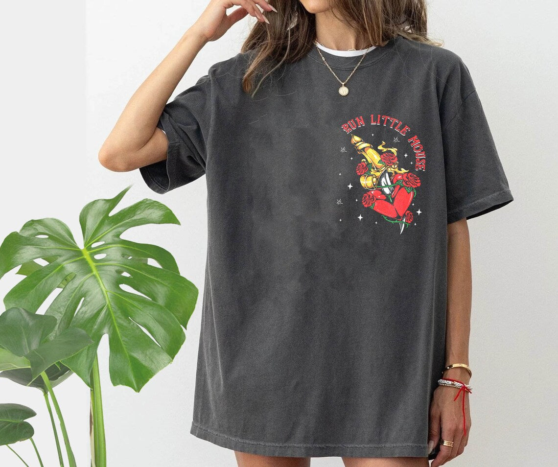 Run Little Mouse Comfort Color Shirt, Haunting Adeline Shirt, Dark Romance Merch, Smut Reader, Women's Book Lover Gift, Rose Skeleton Shirt