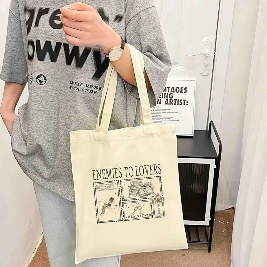 Enemies to Lovers Tote Bag, Morally Grey Tote Bag, Romantasy Tote Bag, Retro Reader Tote Bag, Hot Girls Read Spicy Booktok Merch