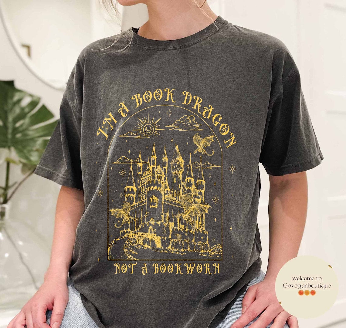 I'm Not A Bookworm I'm A Book Dragon Comfort Color Shirt, Book Lover, Book Nerd Shirt, Reading Lover Shirt, Librarian Shirt, Book Lover Gift