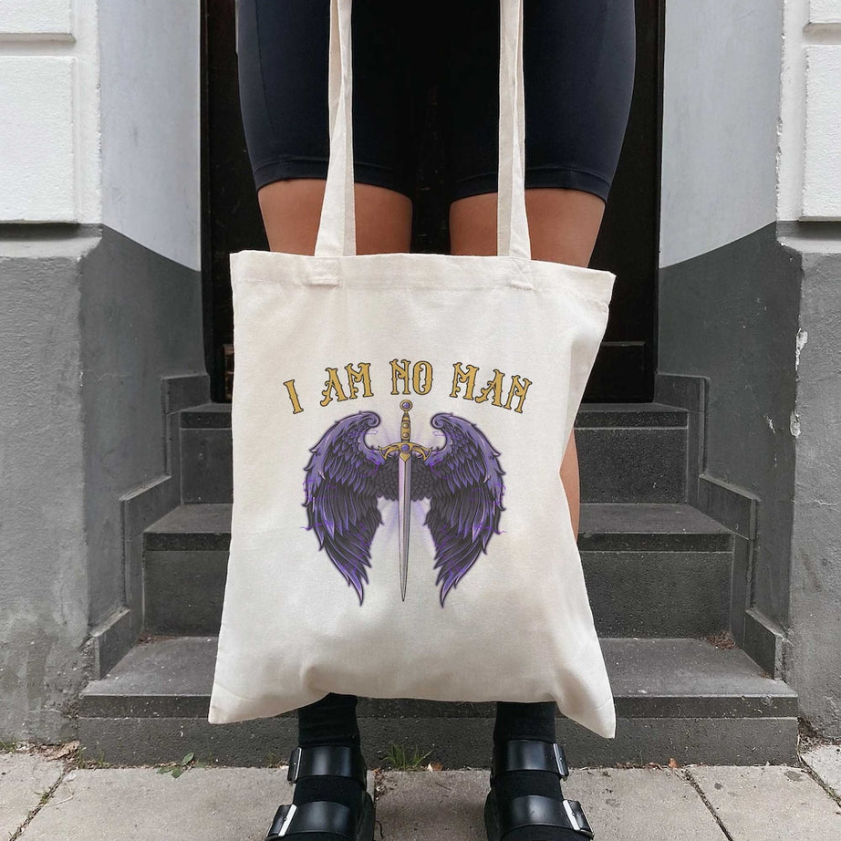 I Am No Man Tote Bag, Bookish Gift for Her, Fantasy Book Tote Bag, Feminist Literature Tote Bag