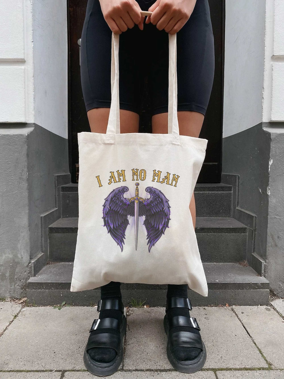 I Am No Man Tote Bag, Bookish Gift for Her, Fantasy Book Tote Bag, Feminist Literature Tote Bag